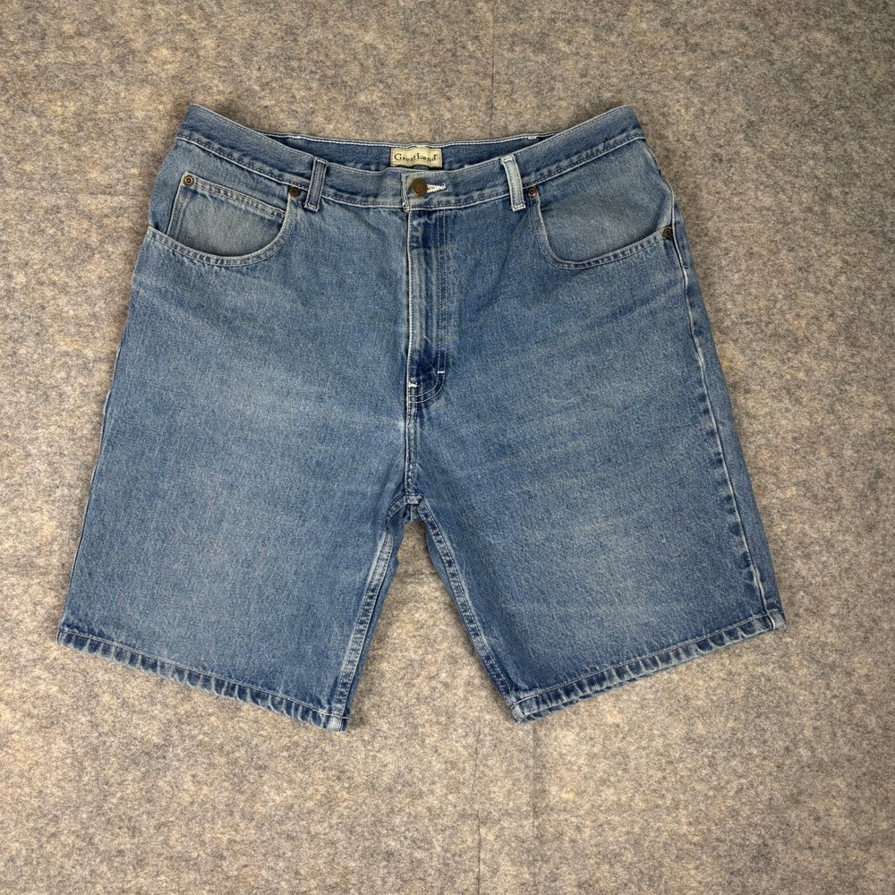 Vintage GreatLand Mens Denim Jean Shorts Blue Size 40 Relaxed Cotton